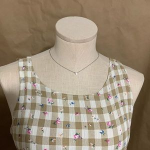 Vintage plaid floral dress.